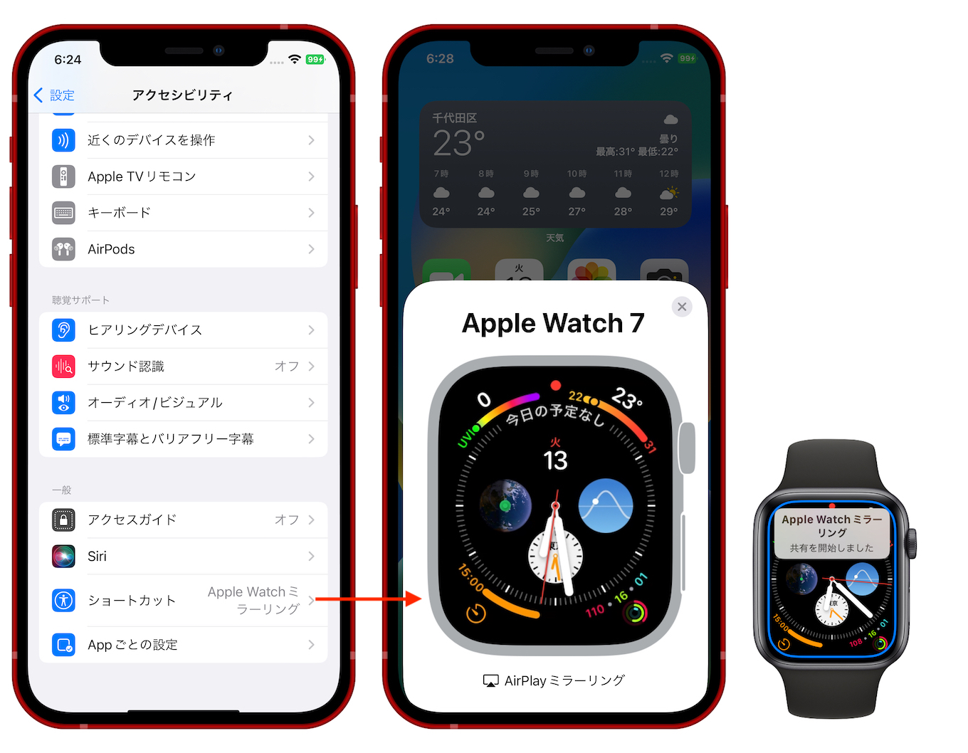 Apple Watchミラーリング