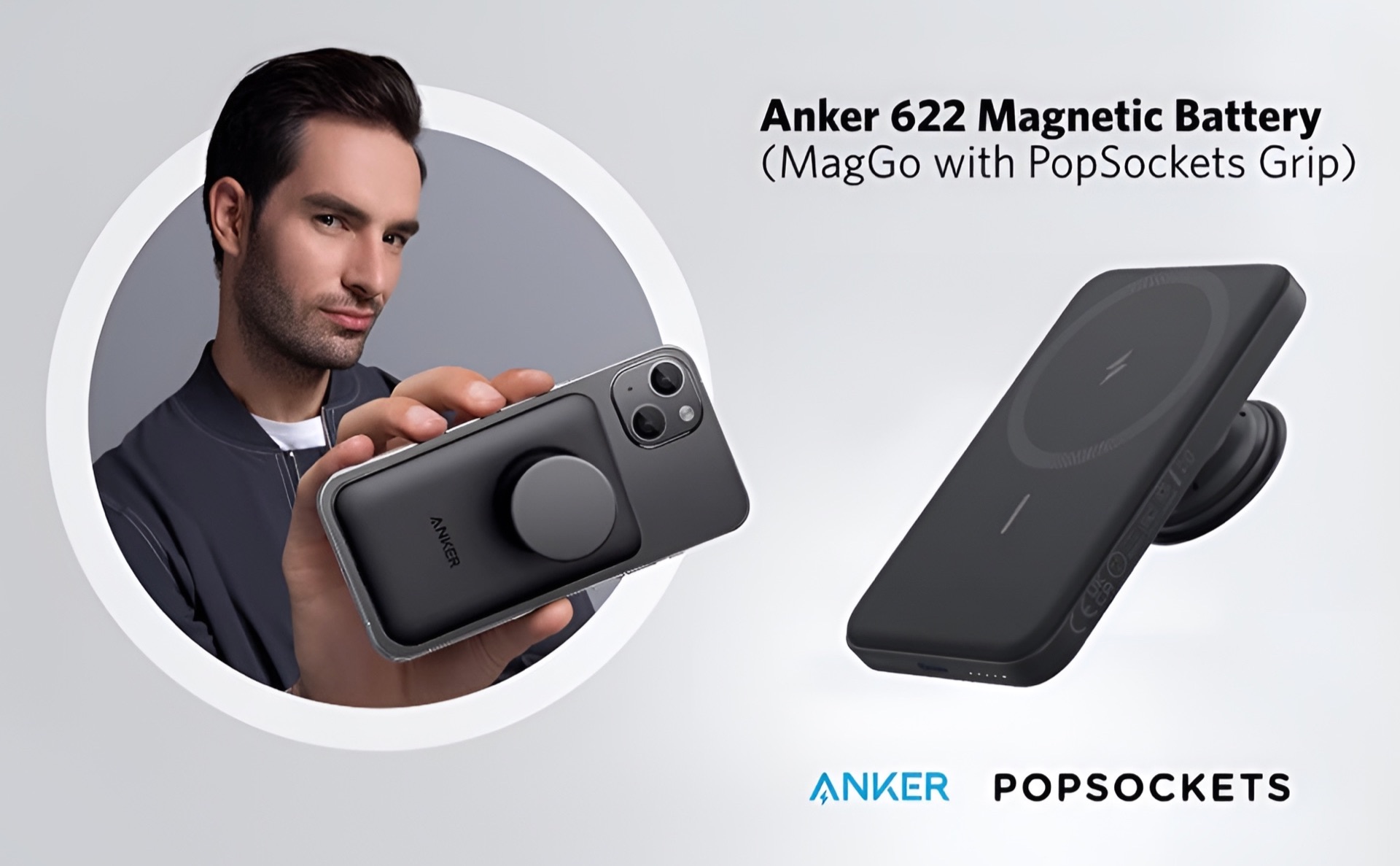 Anker Japan 622 Magnetic Battery MagGo with PopSockets Grip