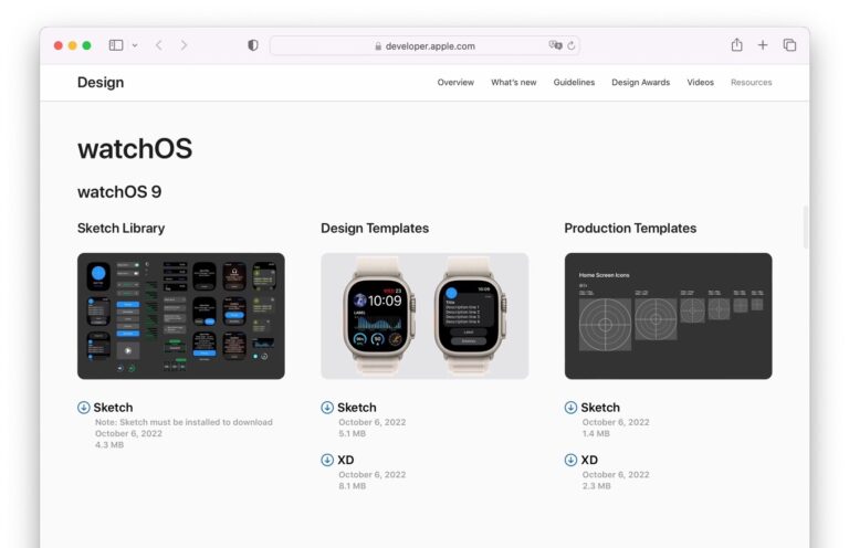 Apple、開発者やデザイナー向けにwatchOS 9とApple Watch Ultraに対応したSketch/Adobe XD用 ...