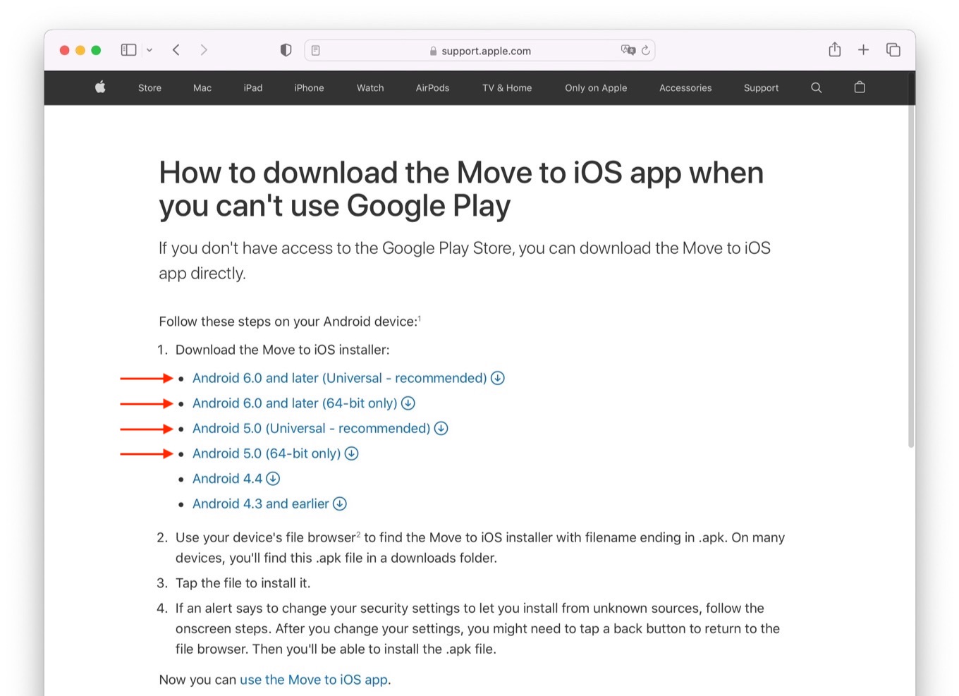 Move to iOSアプリ
