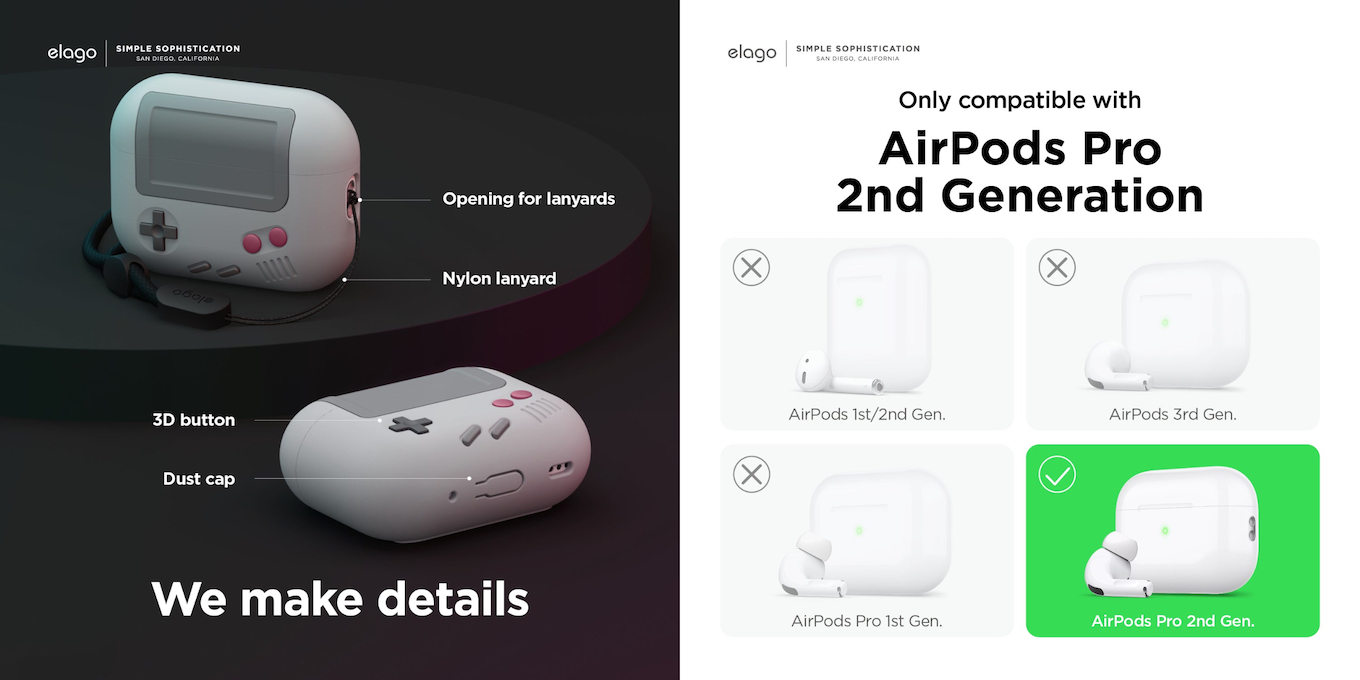 elago AW5 Case with Strap for AirPods Pro 2nd Gen