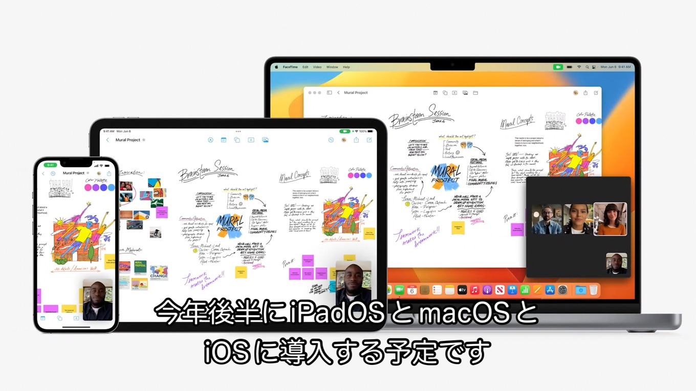 macOS 13 VenturaとiOS/iPadOS 16のフリーボード(Freeform)