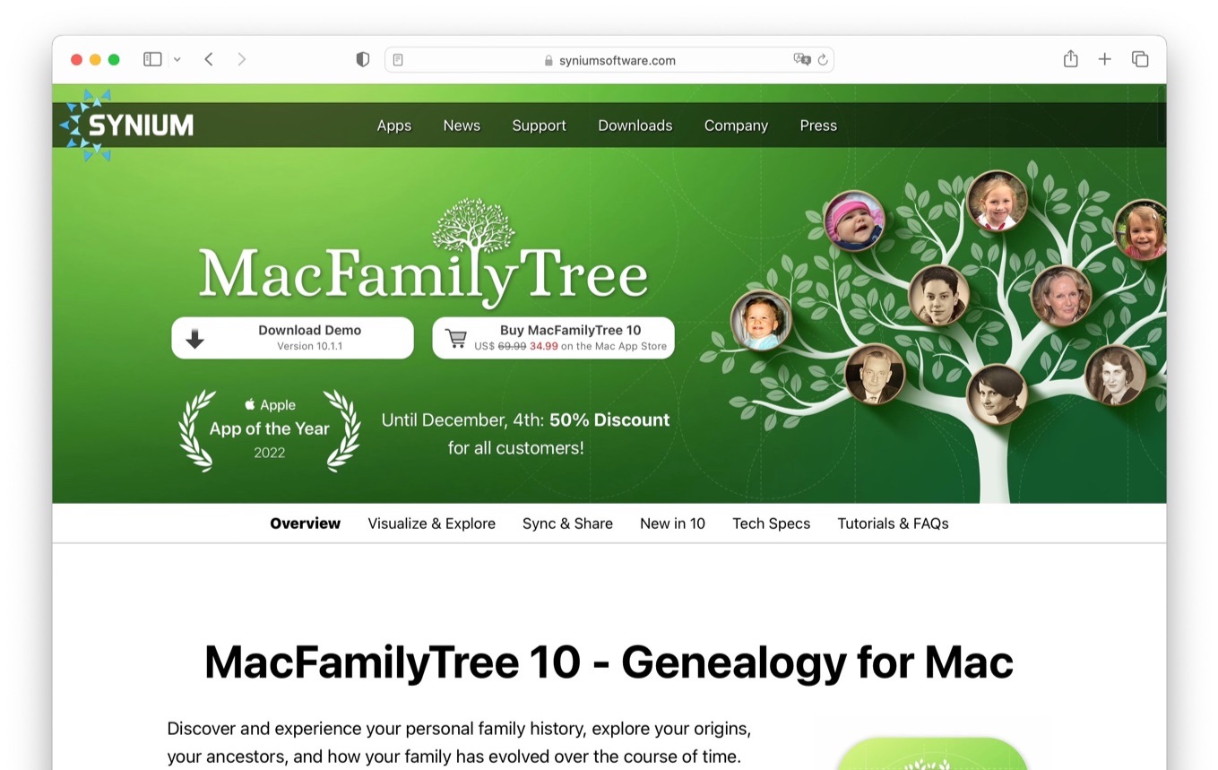 50% discount on MacFamilyTree for macOS