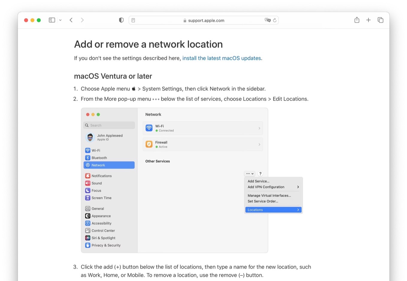 Use network locations on Macより