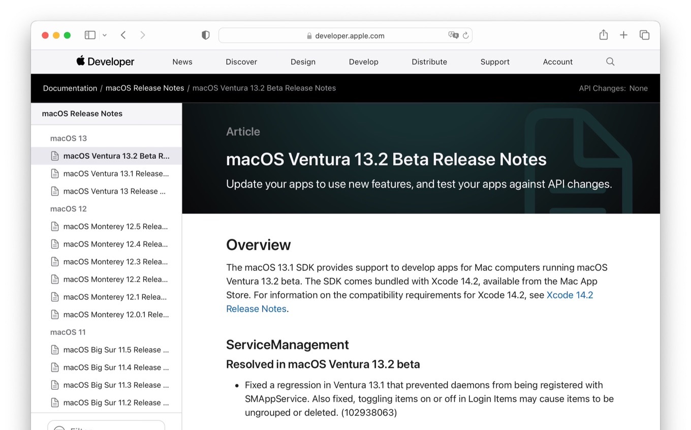 macOS 13.2 Beta 1 Build 22D5027d