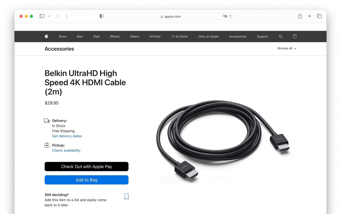 Belkin UltraHD High Speed 4K HDMI Cable 