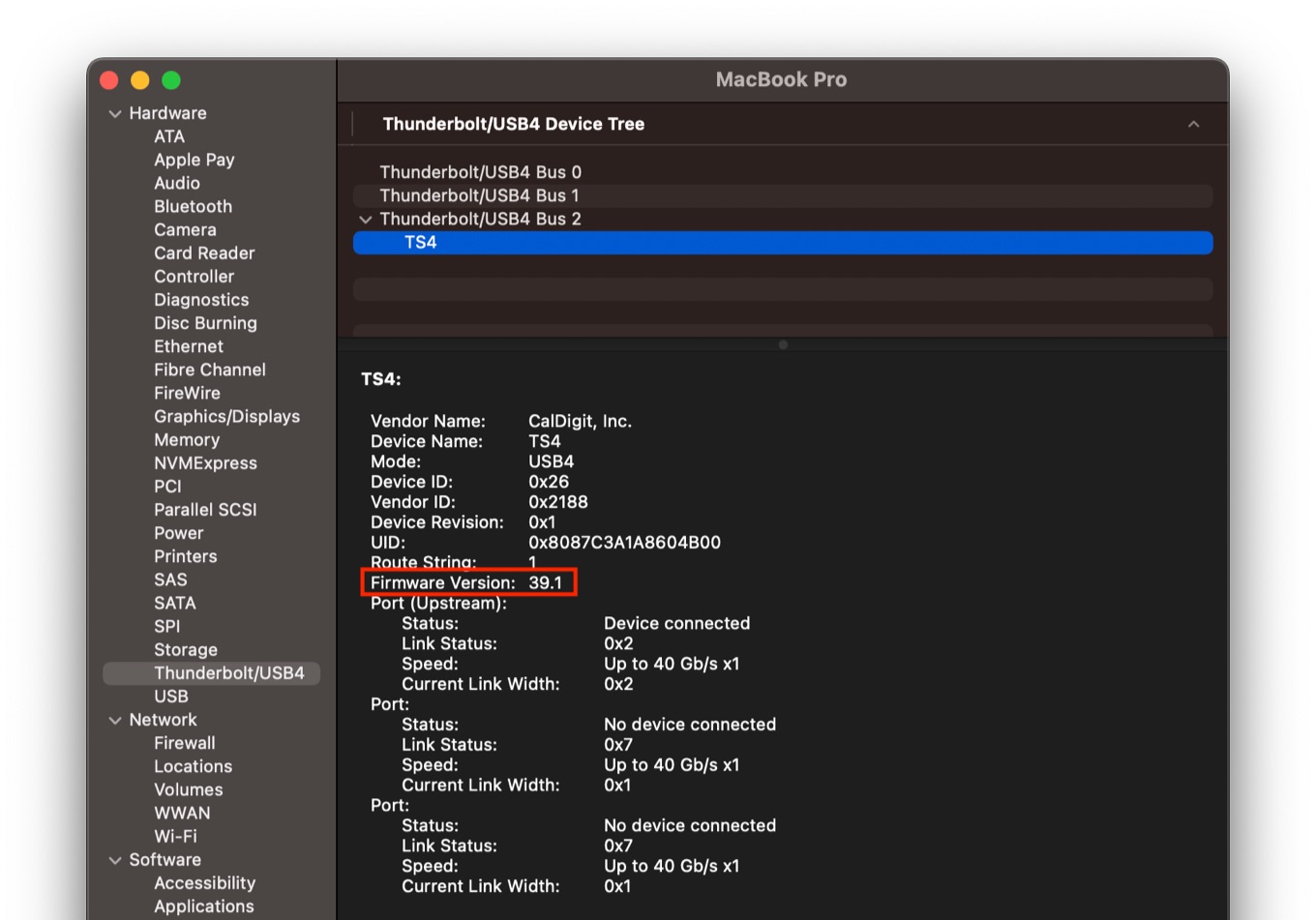 CalDigit TS4 firmware updater for macOS