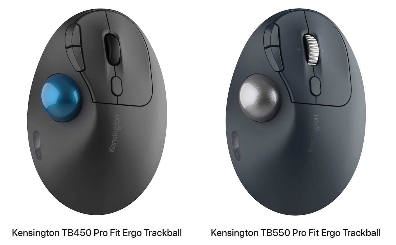 Kensington TB450 and TB550 Pro Fit Ergo trackball