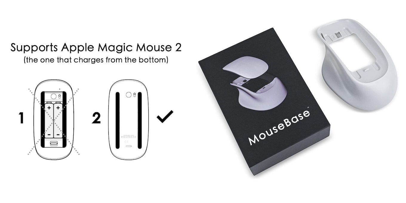 MouseBase Ergonomic Base for Apple Magic Mouse 2