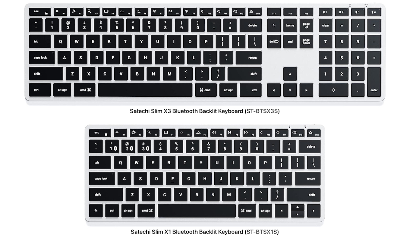 Satechi Slim X1 and X3 Bluetooth Backlit Keyboard