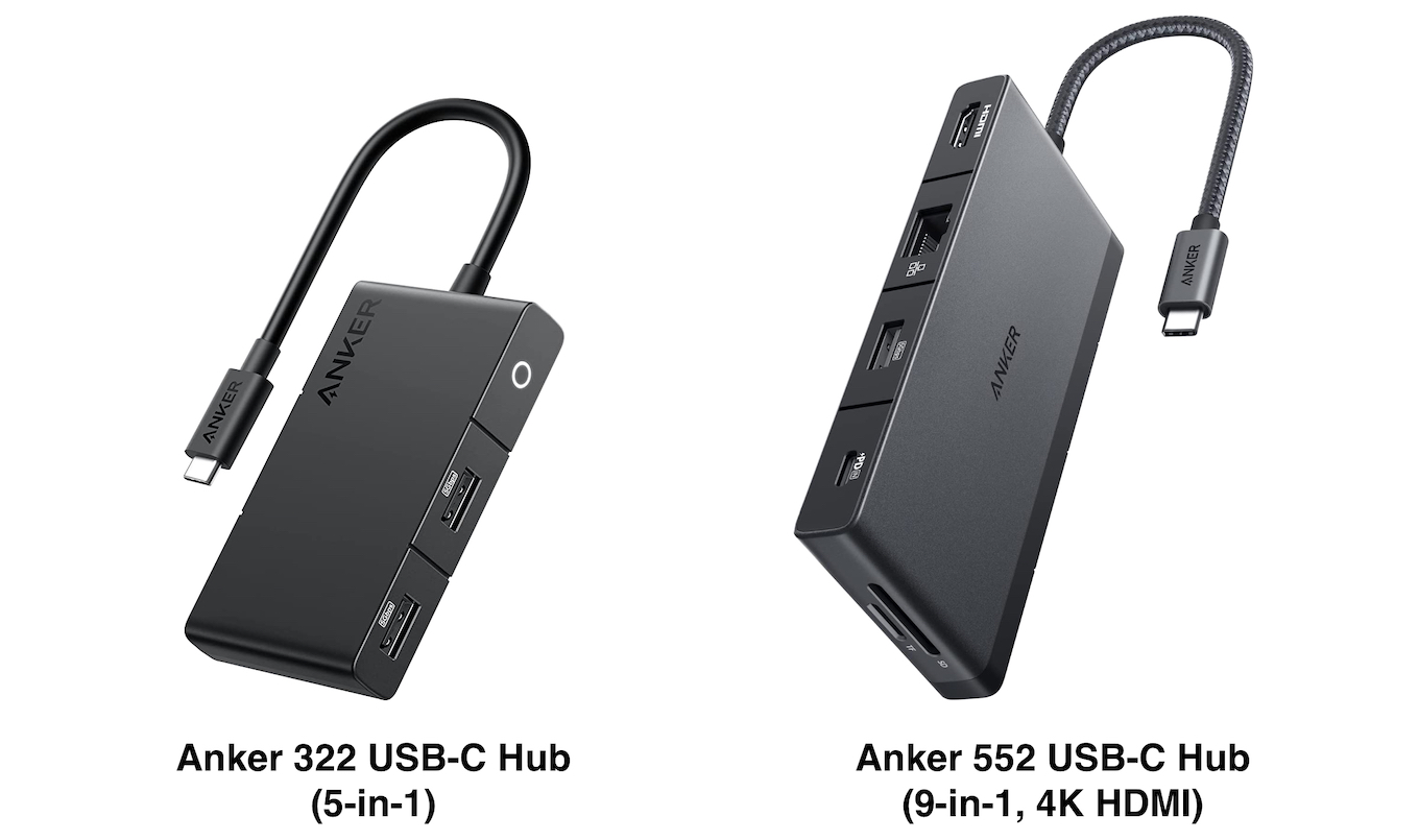 Anker 322 USB-C Hub (5-in-1)とAnker 552 USB-C Hub (9-in-1, 4K HDMI)
