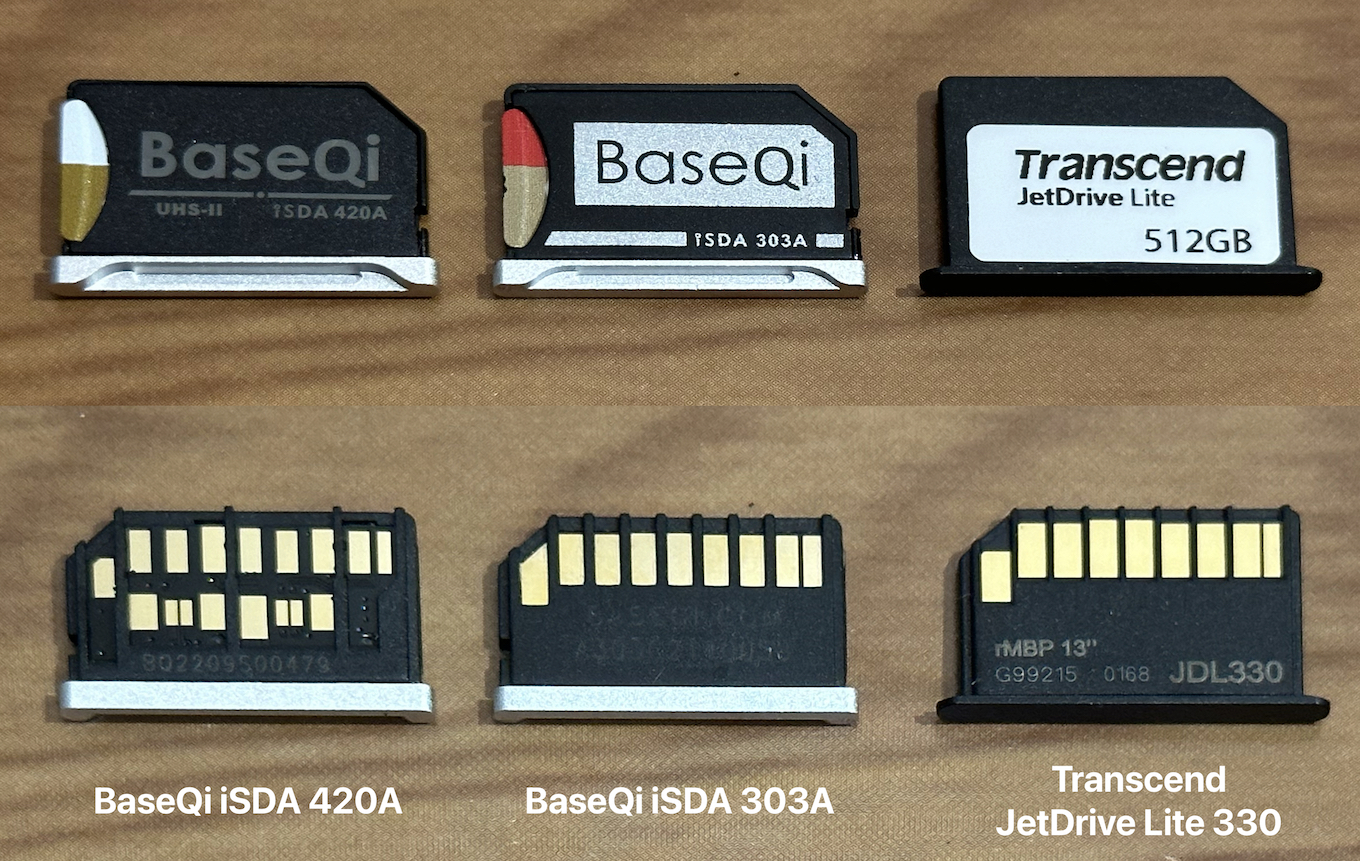 BaseQi iSDA 420Aと303AとTranscend JetDrive Lite 330