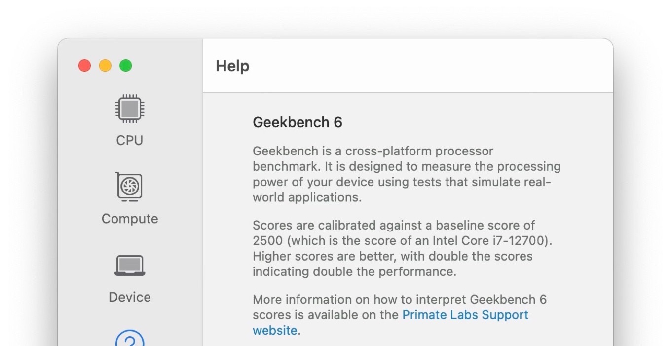 Geekbench v6 base score Core i7 12700