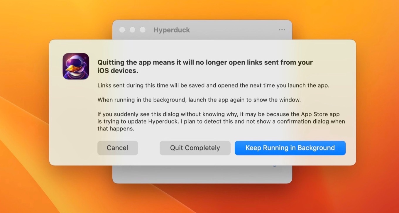 Hyperduck for Mac settings