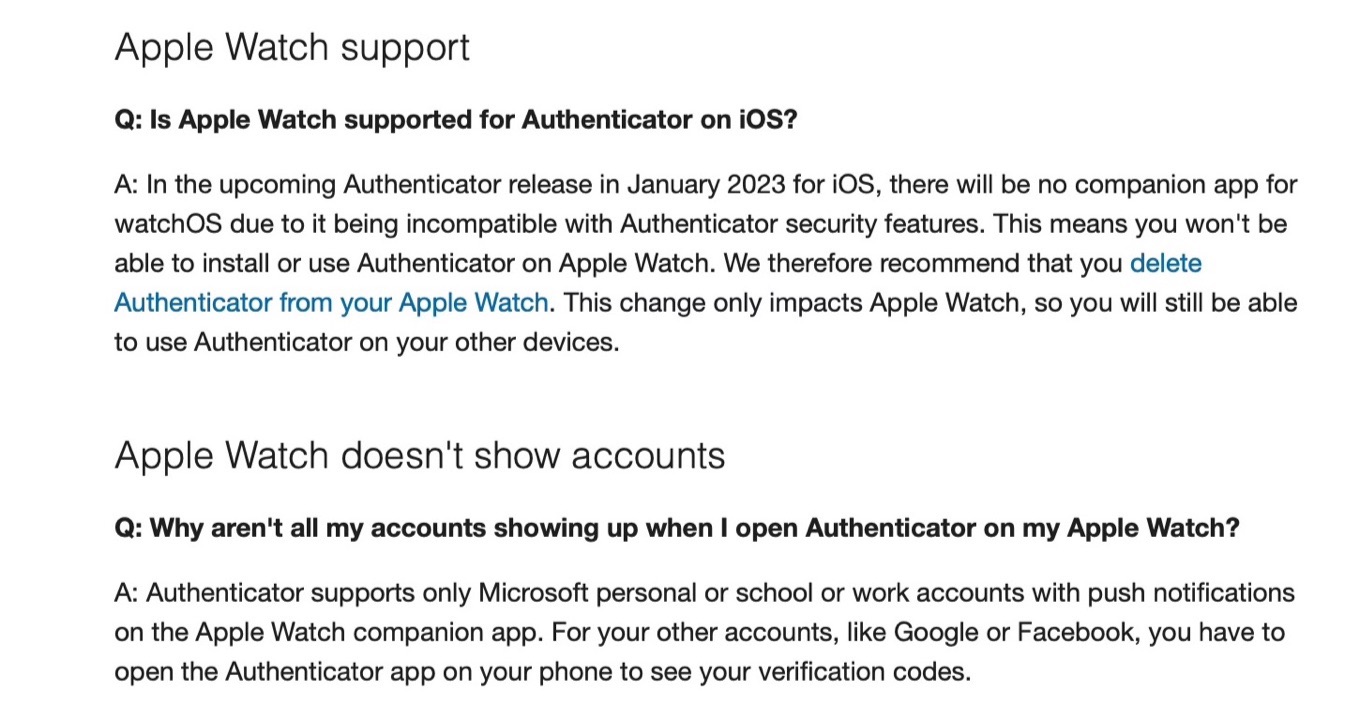 Microsoft Authenticator for iOS January 2023 update