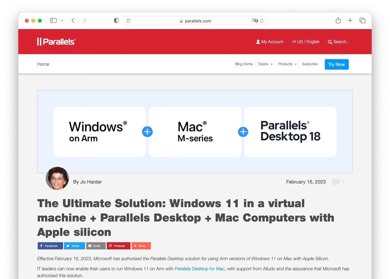 Microsoft authorize Windows 11 on ARM with Parallels Desktop for Mac