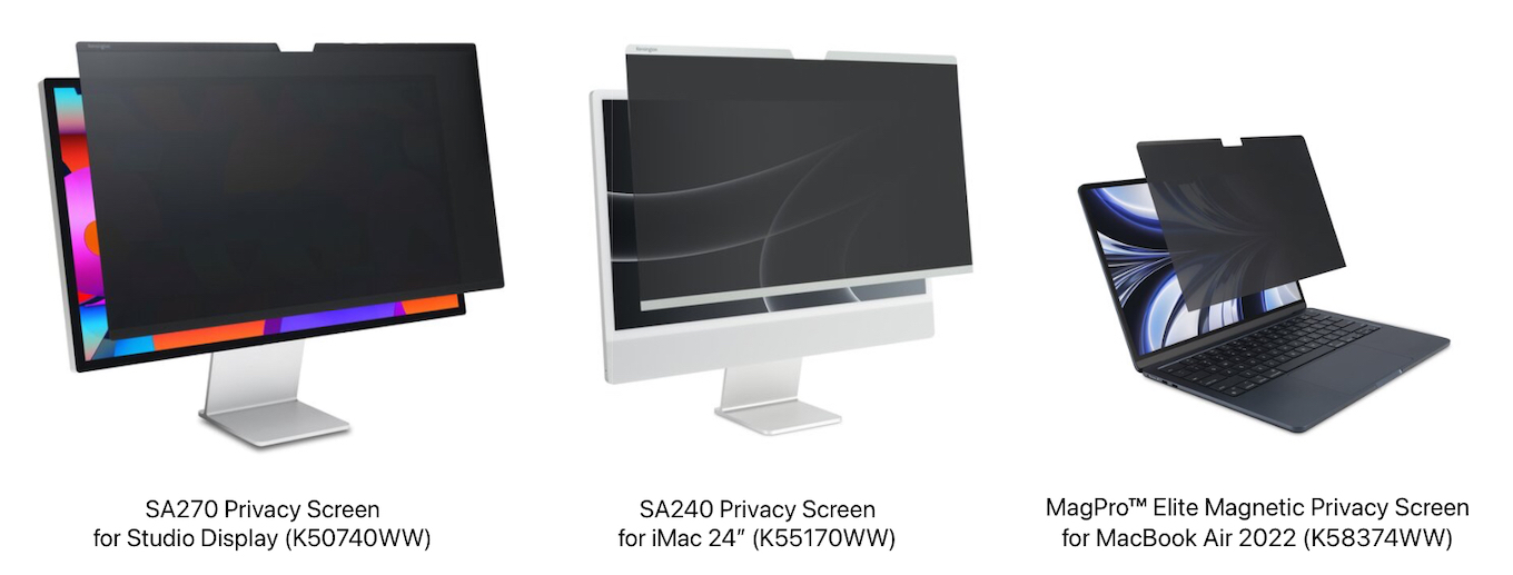 Kensington-Privacy Screen family for Stduio Display and iMac MacBook Air (M2, 2022)