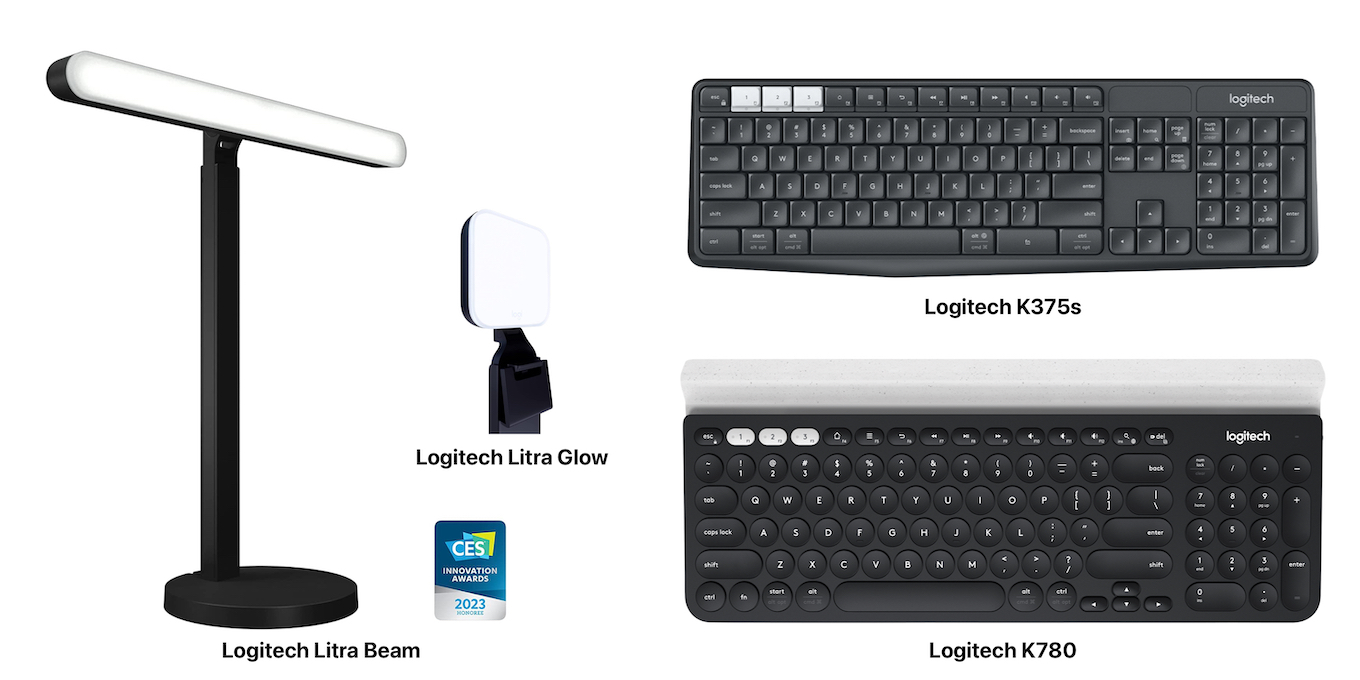 Logitech Litra Glow Beam and K780 K375s Keyboard