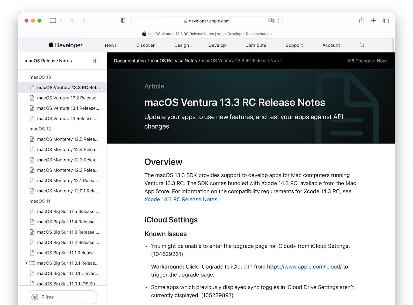 macOS 13.3 Ventura RCのリリースノート