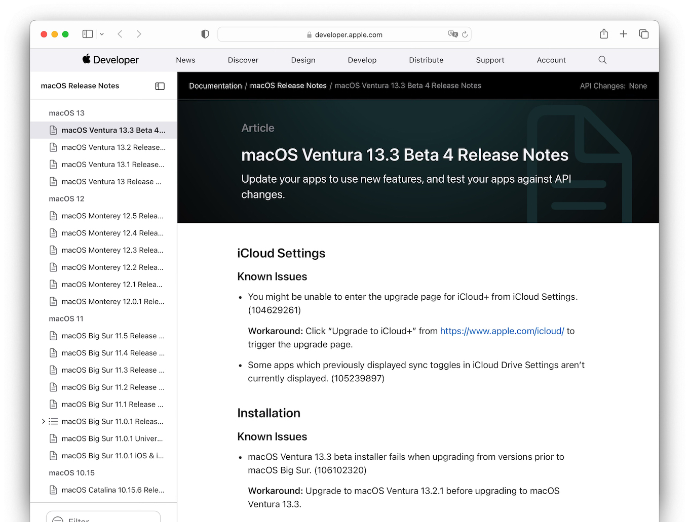 macOS 13.3 Ventura Beta 4 known issue