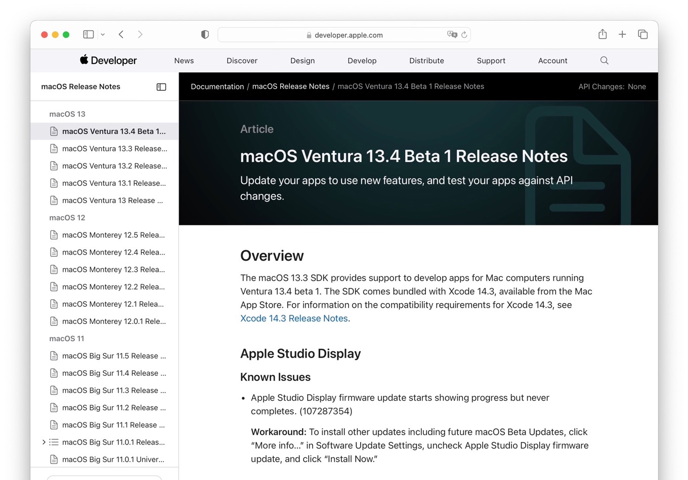 macOS Ventura 13.4 Beta 1 Release Notes