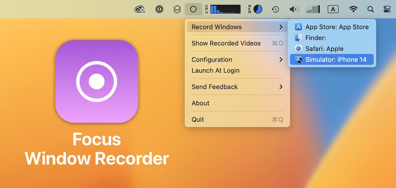 Focus Window Recorder for Mac