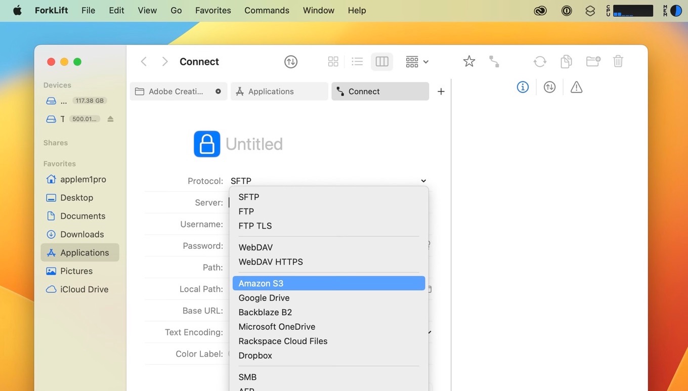 ForkLift v4 support Dropbox and Microsoft OneDrive