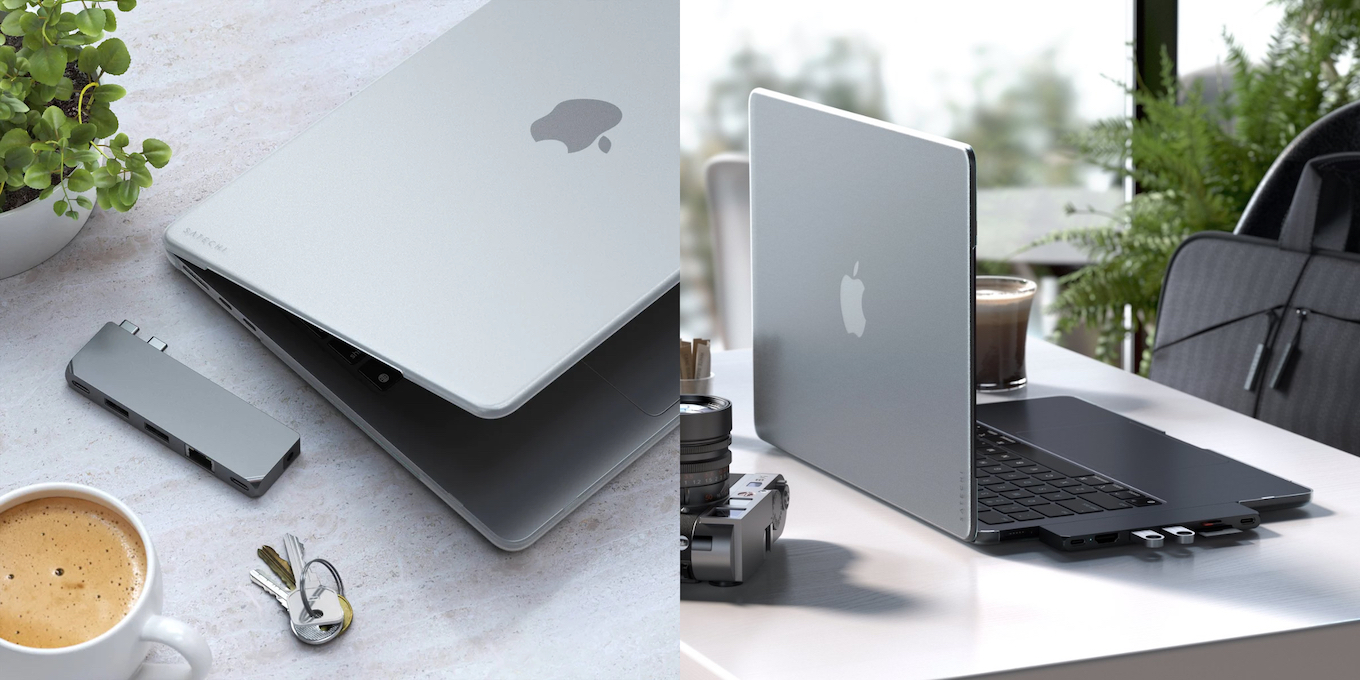 Satechi Eco-Hardshell Case for MacBook Air M2とSatechi USB-C PROハブ ミニ