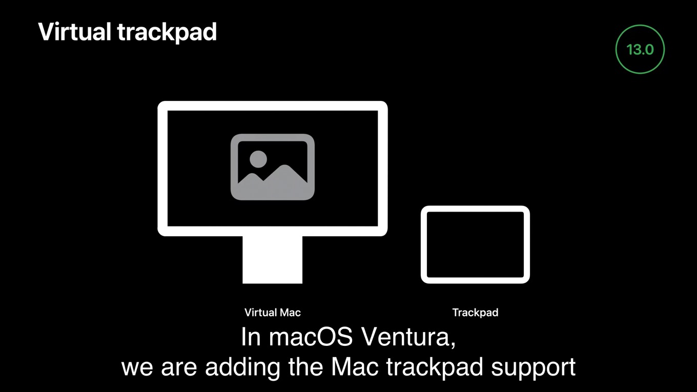 macOS 13 VenturaのmacOS仮想マシンで可能になるトラックパッドジェスチャー