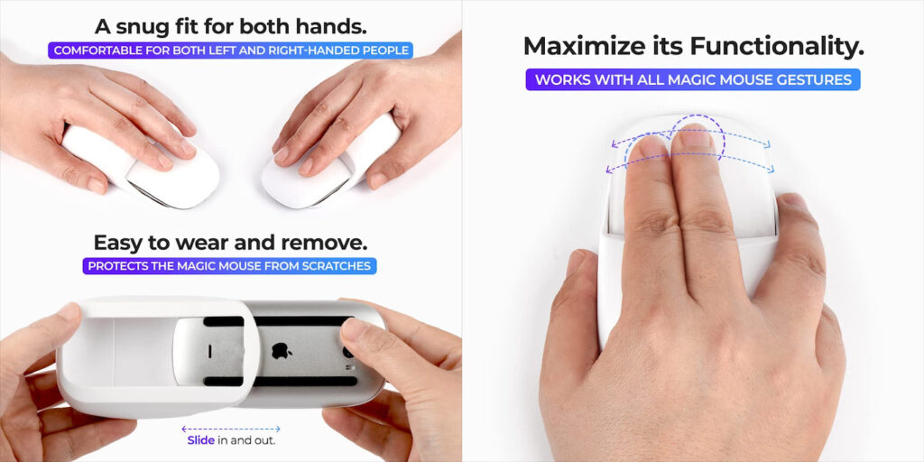 AppleのMagic Mouse 2を包み込みホールドしやすくしてくれるグリップ「Ascrono Magic Mouse Grip」が発売。