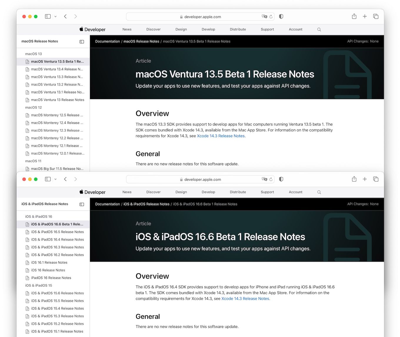 macOS Ventura 13.5 Beta 1 Release Notes