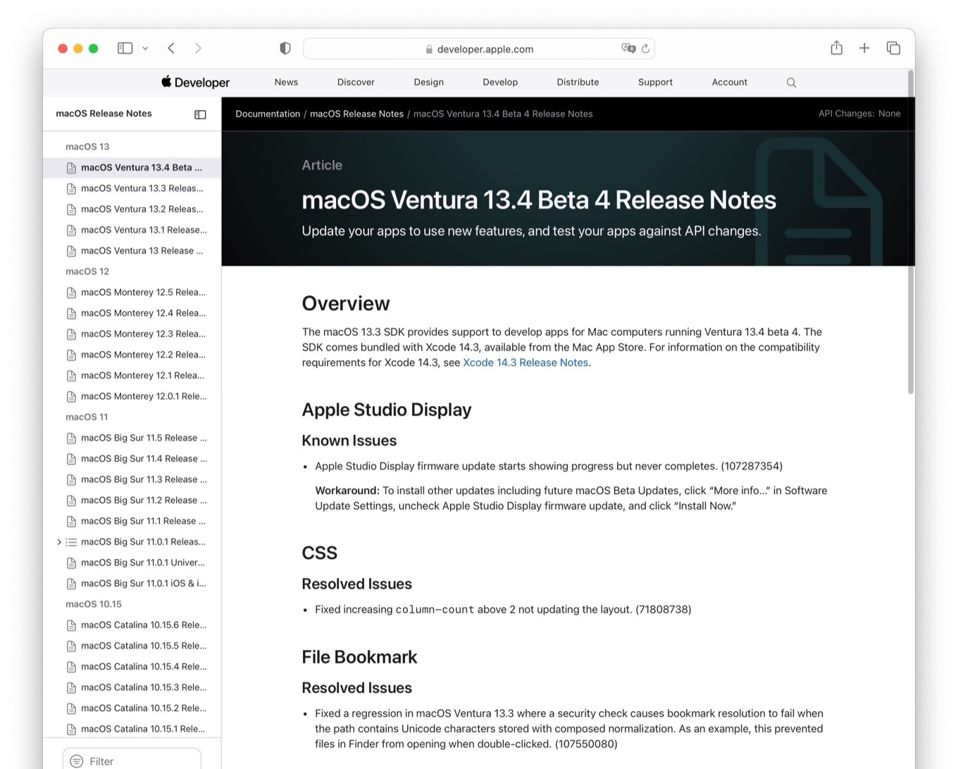 macOS Ventura 13.4 Beta 4 Release Notes