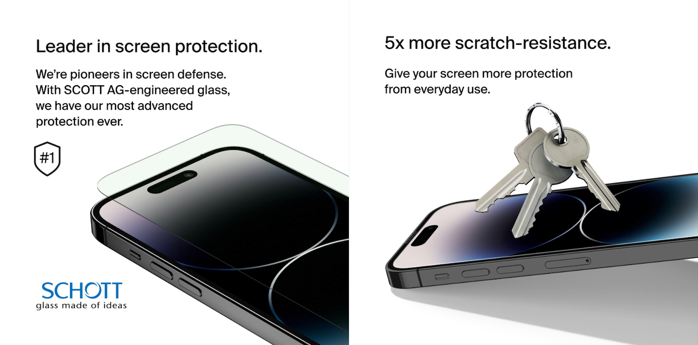 ScreenForce iPhone用UltraGlassブルーライトフィルター画面保護フィルム