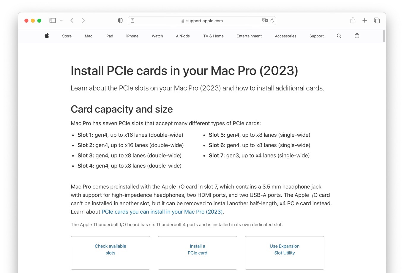 Install PCIe cards in your Mac Pro 2023