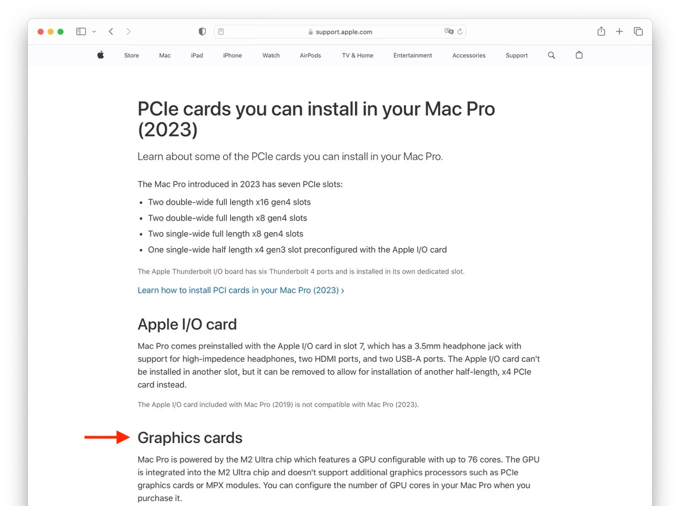 Mac Pro (2023)のPCIeスロット仕様