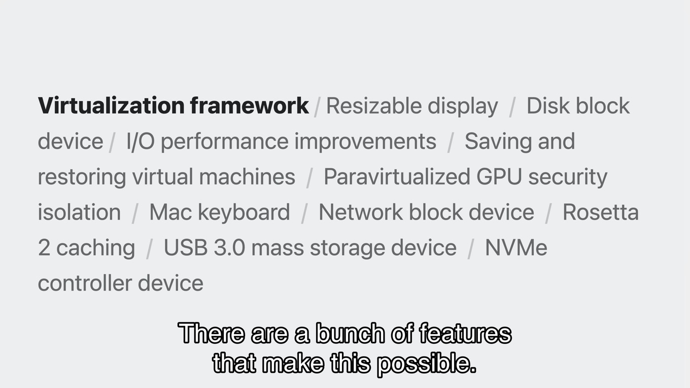 macOS 14 SonomaのVirtualization FWでサポートされる機能