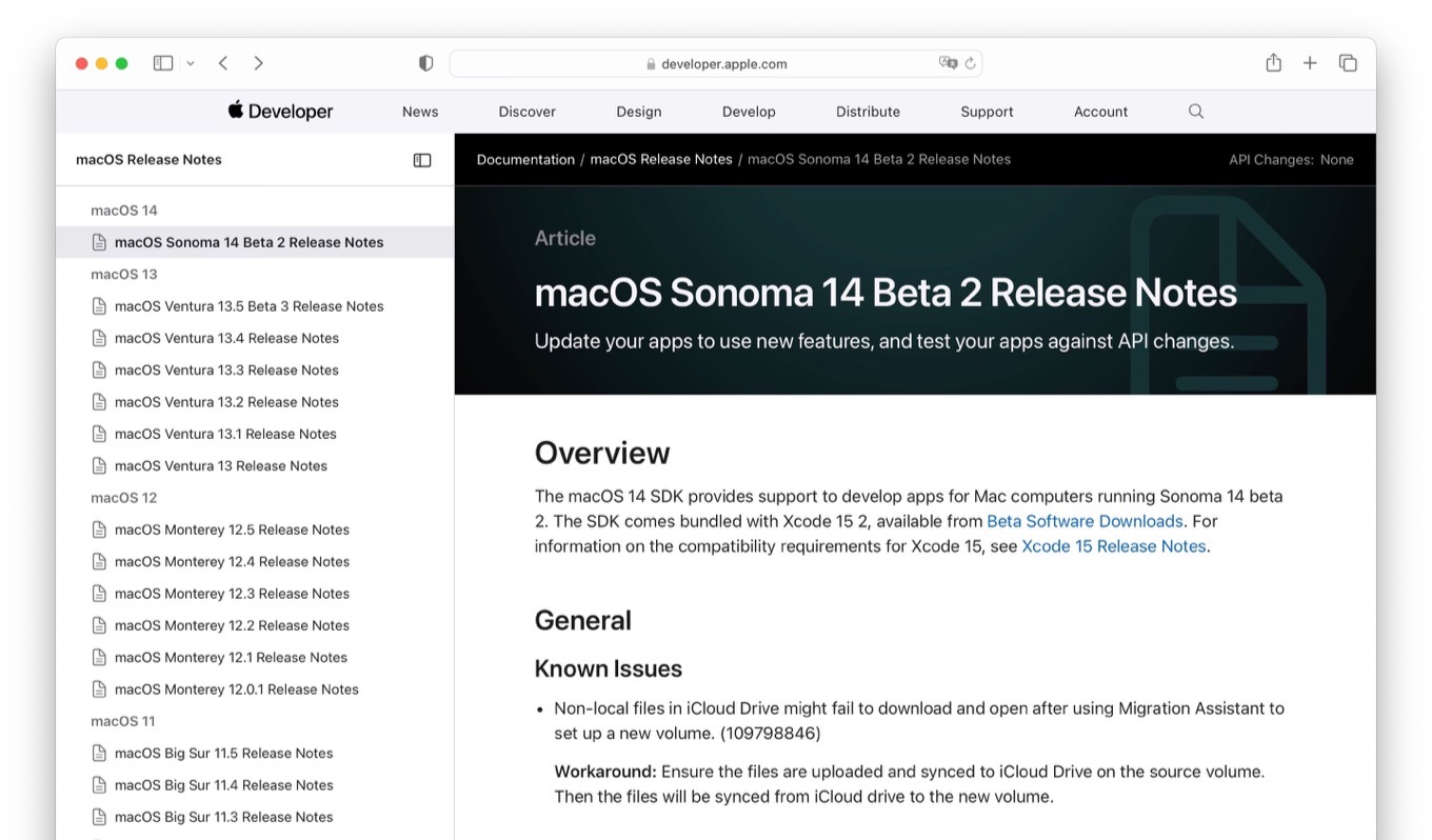macOS Sonoma 14 Beta 2 Release Notes