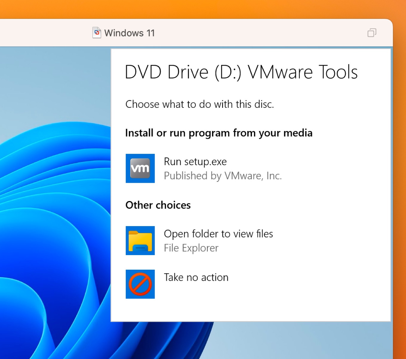 VMware Fusion Tech Preview 2023 on VMware Tools