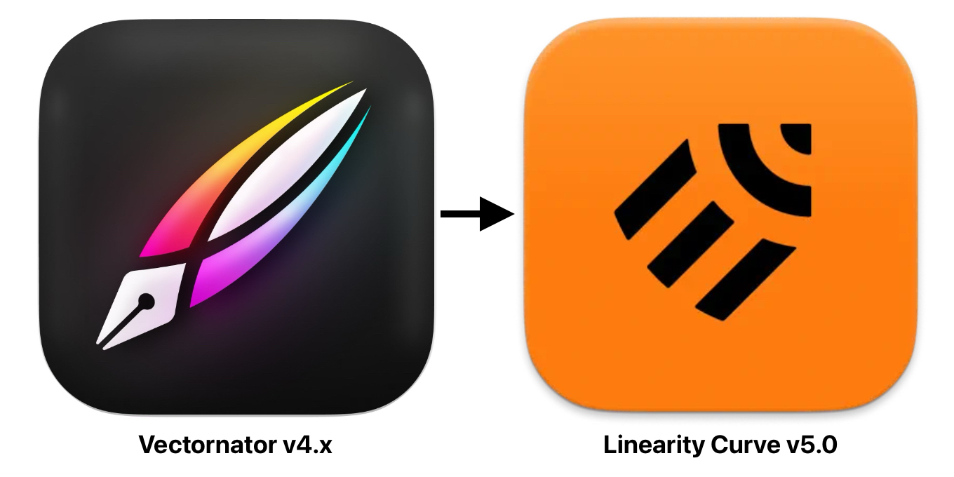 Vectornator and Linearity Curve icon