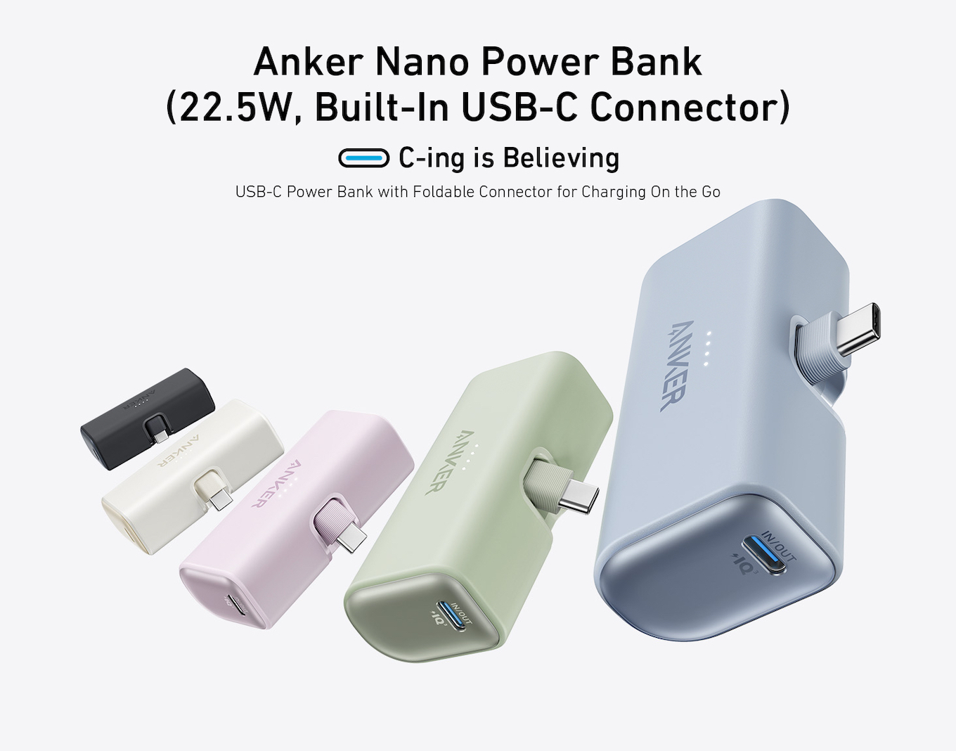 Anker Nano Power Bank 22.5W Built-In USB-C Connector