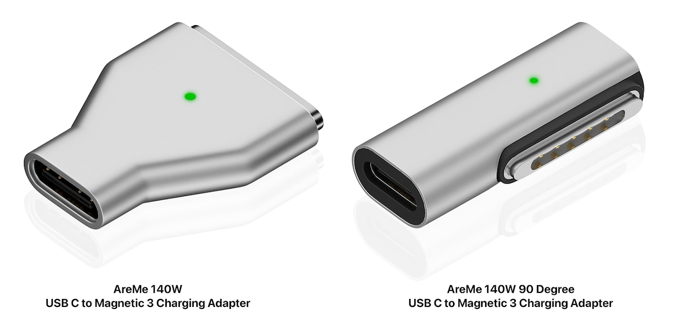 AreMe 140W 90 Degree USB C to Magnetic 3 Charging Adapter