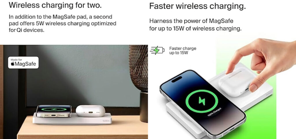 3 in 1の隣にあるbelkinの充電器