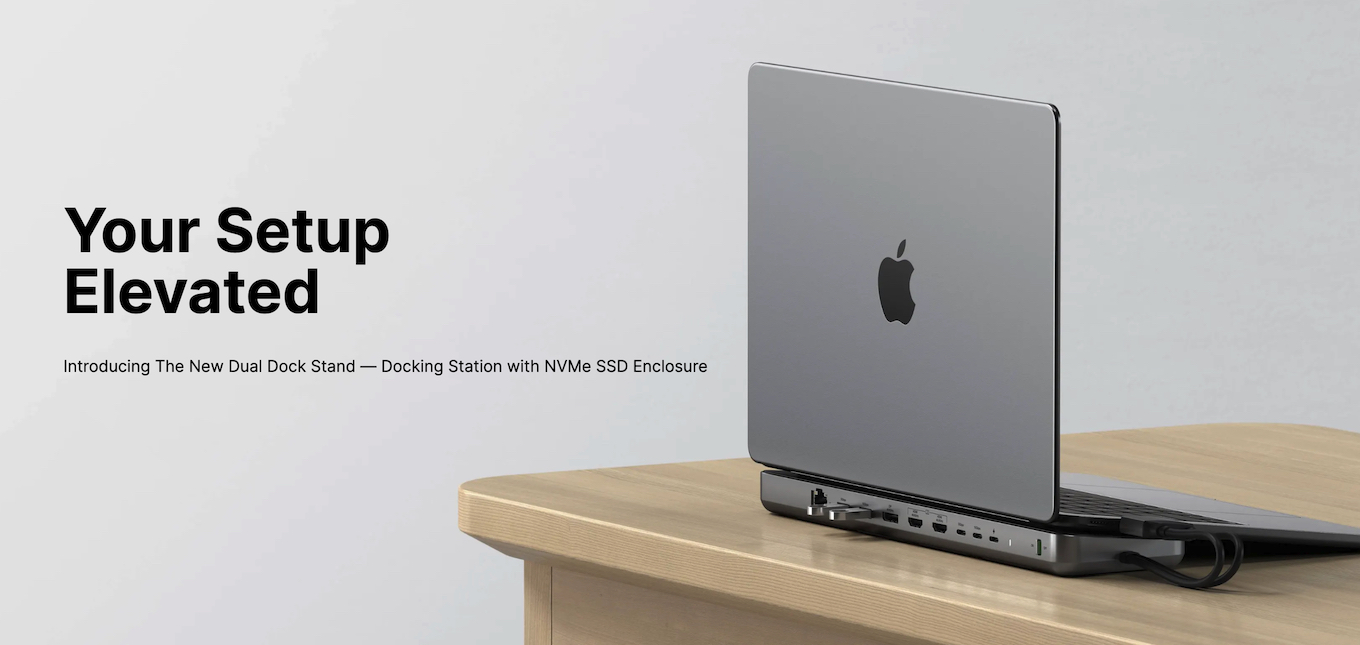 Satechi Dual Dock Stand - Docking Station with NVMe SSD Enclosure