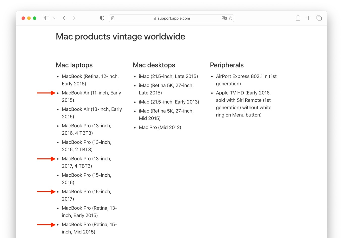 2023年08月31日にビンテージ製品に追加されたMac