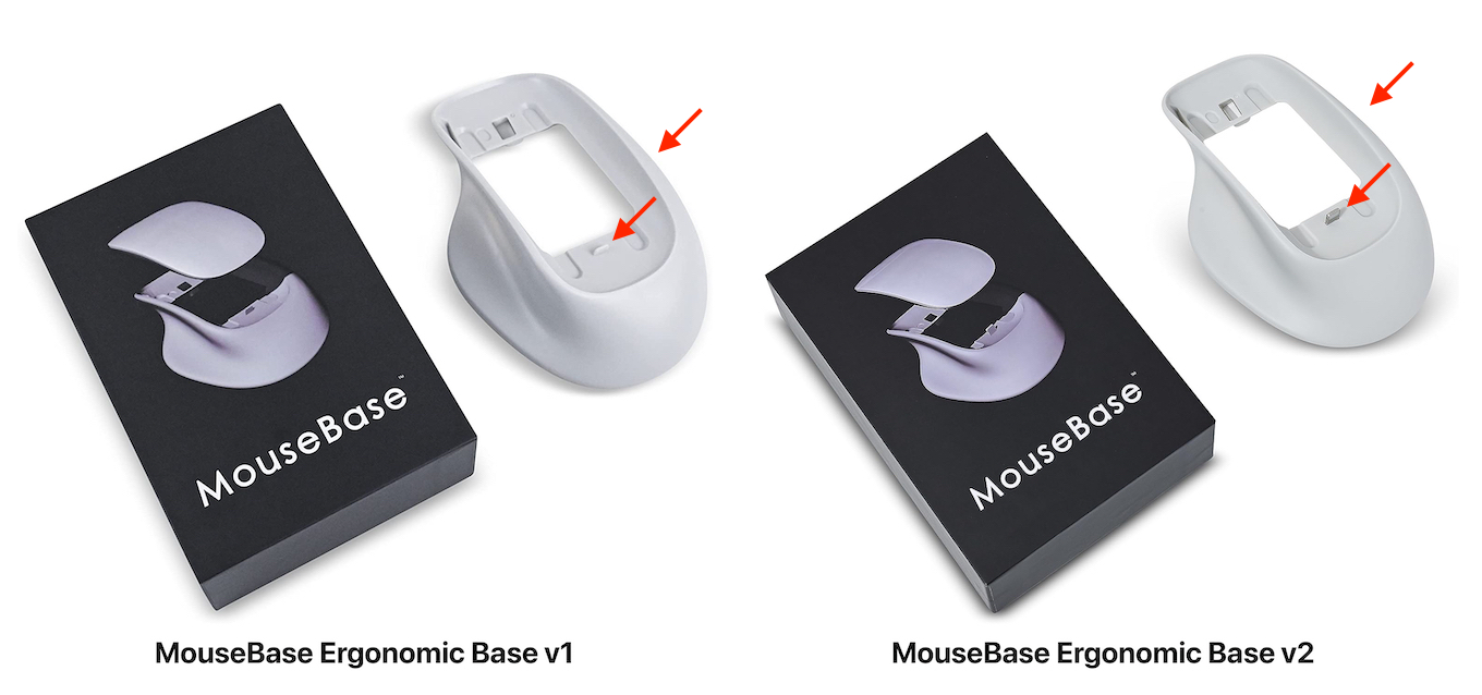 MouseBase Ergonomic Base v1とv2