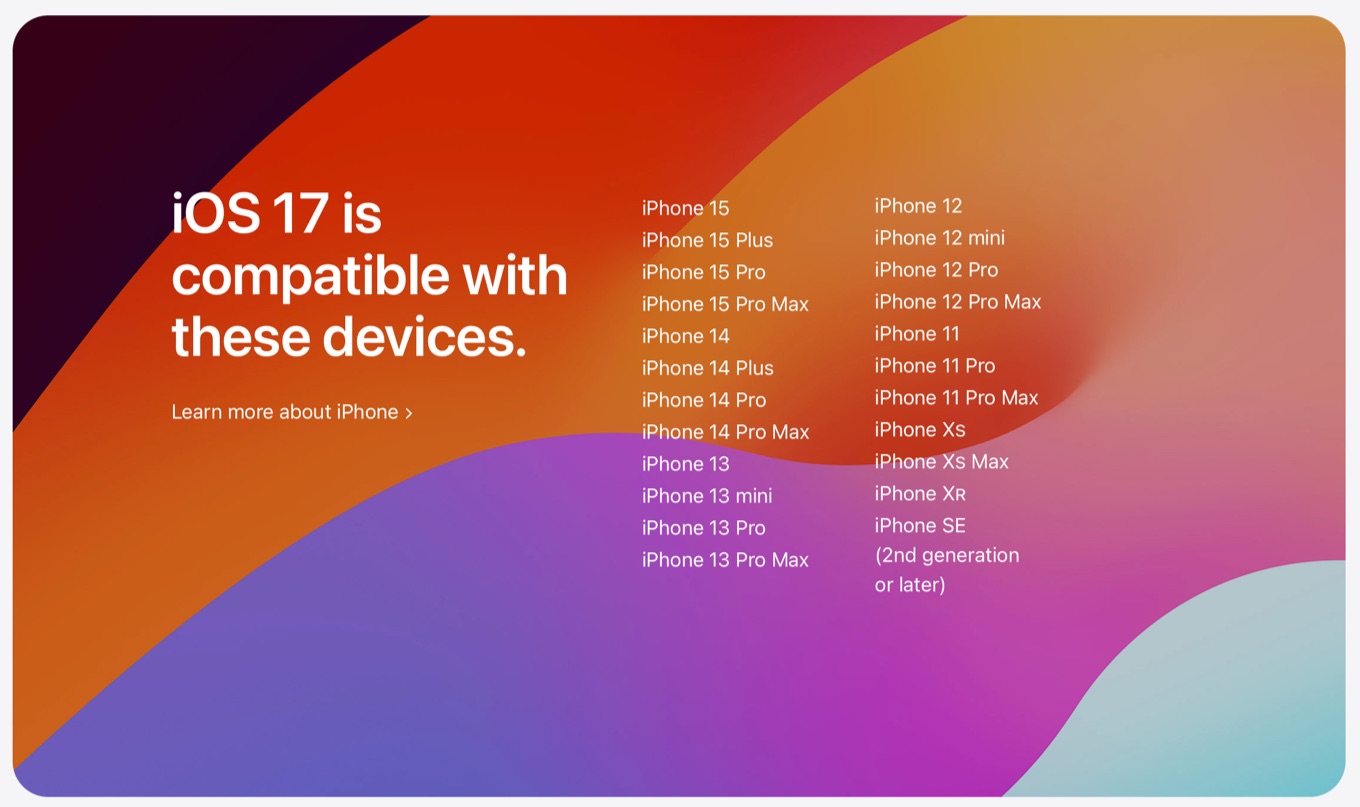 iOS 17 is compatible with these devices