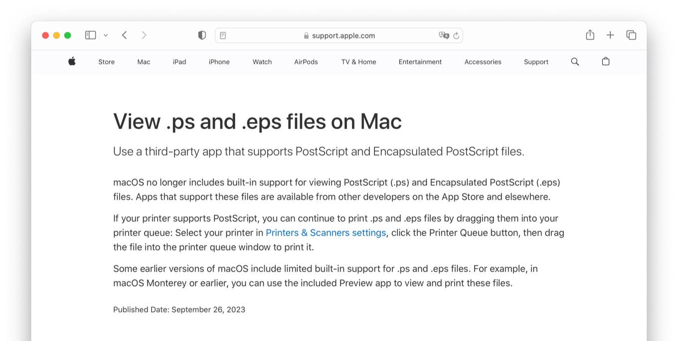 View .ps and .eps files on Mac