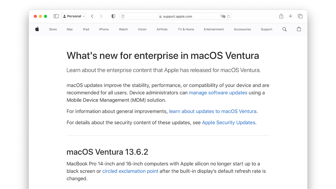 What's new for enterprise in macOS Ventura