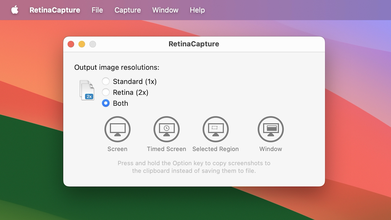 RetinaCapture for Mac