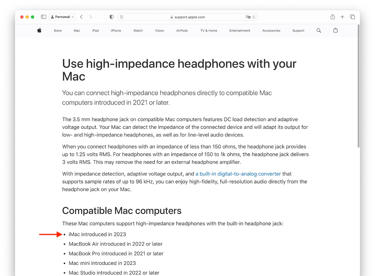 Mac でハイインピーダンスのヘッドフォンを使う